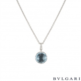 Bvlgari White Gold Aquamarine Parentesi Necklace Bvlgari White Gold Aquamarine Parentesi Necklace